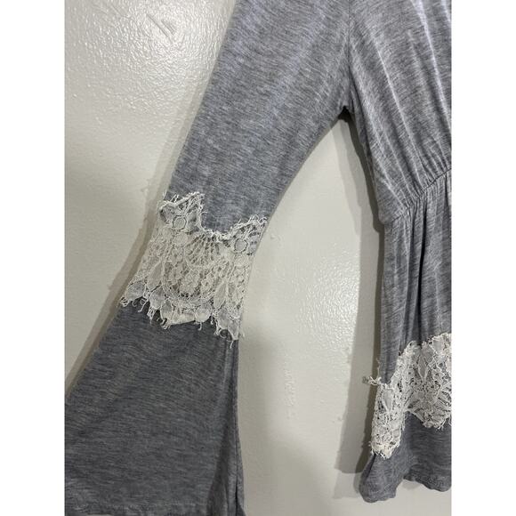 Boho Romance Cottagecore Prairie Lace Trim Babydoll Top 6 Grunge Fairy Whimsical - Picture 6 of 14